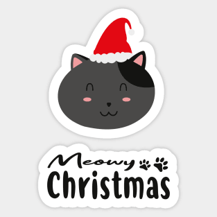 Meowy Christmas Kawaii Cat. Sticker